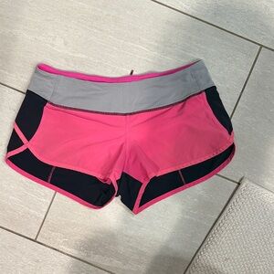 Lululemon Athletica Pink and Gray Athletic Shorts